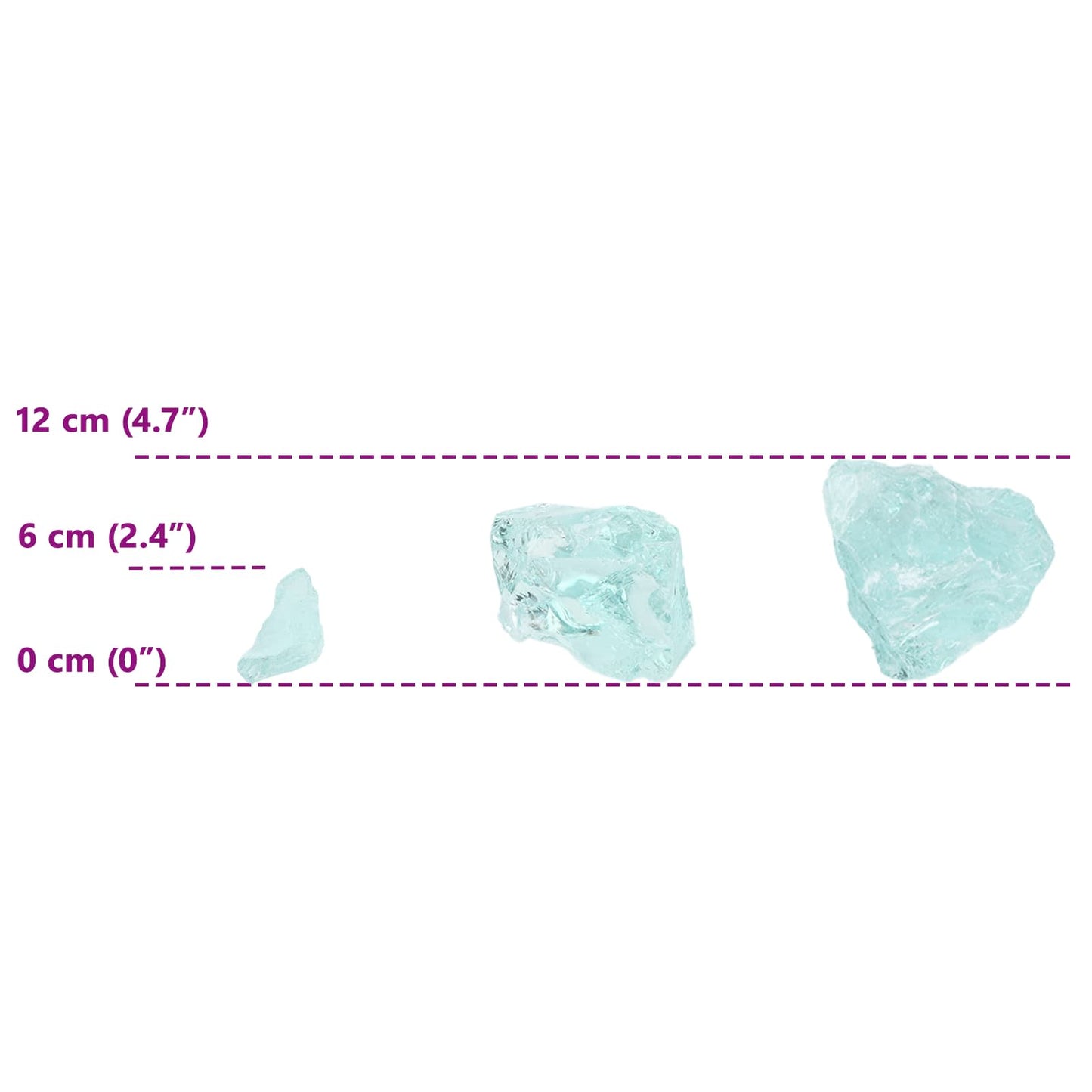 Tuinstenen Turquoise 12 cm Glas