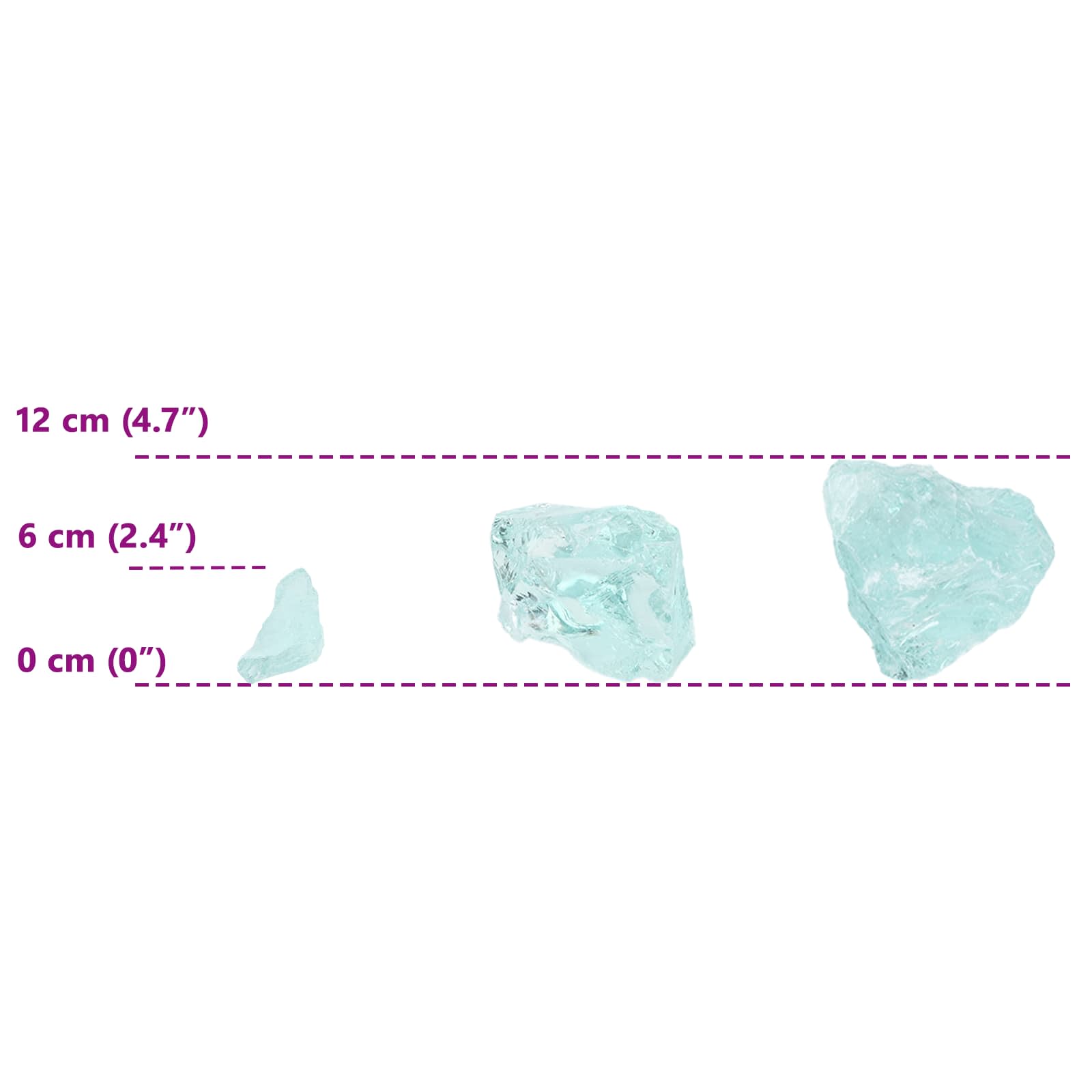Tuinstenen Turquoise 12 cm Glas