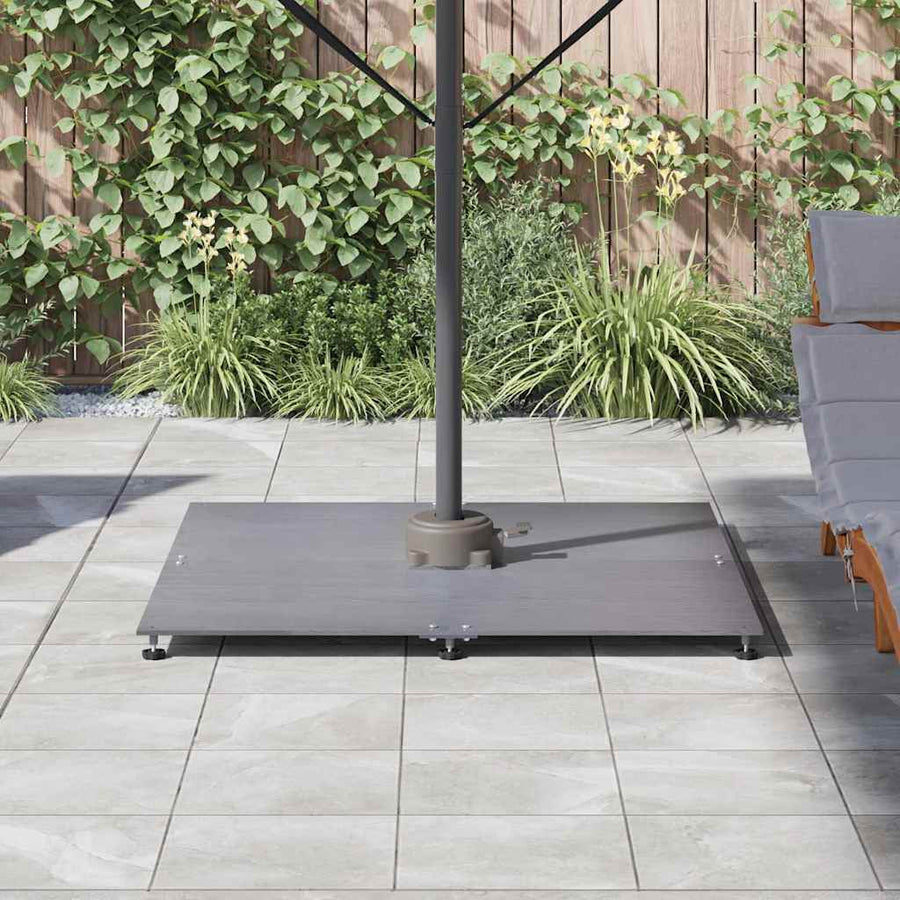 Parasolvoet Donkergrijze houtlook 100 x 100 x 4 cm Staal