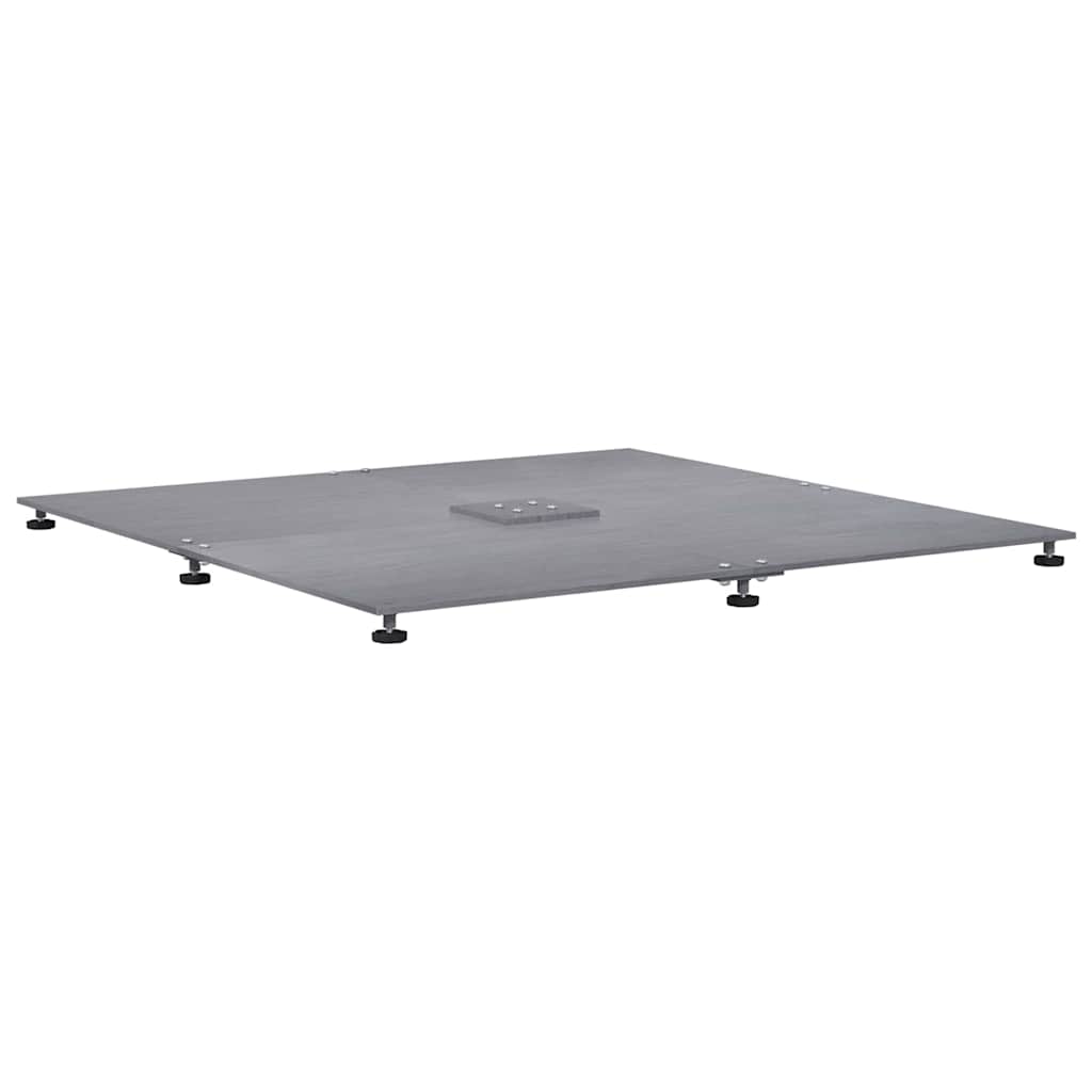 Parasolvoet Donkergrijze houtlook 100 x 100 x 4 cm Staal