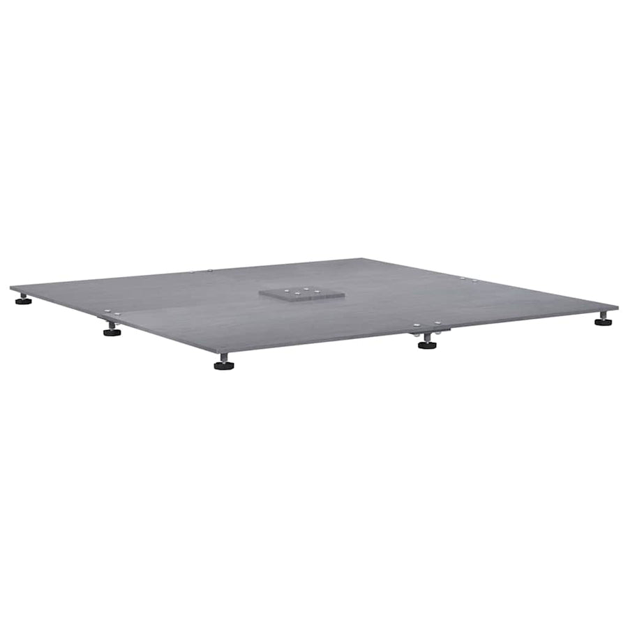 Parasolvoet Donkergrijze houtlook 100 x 100 x 4 cm Staal