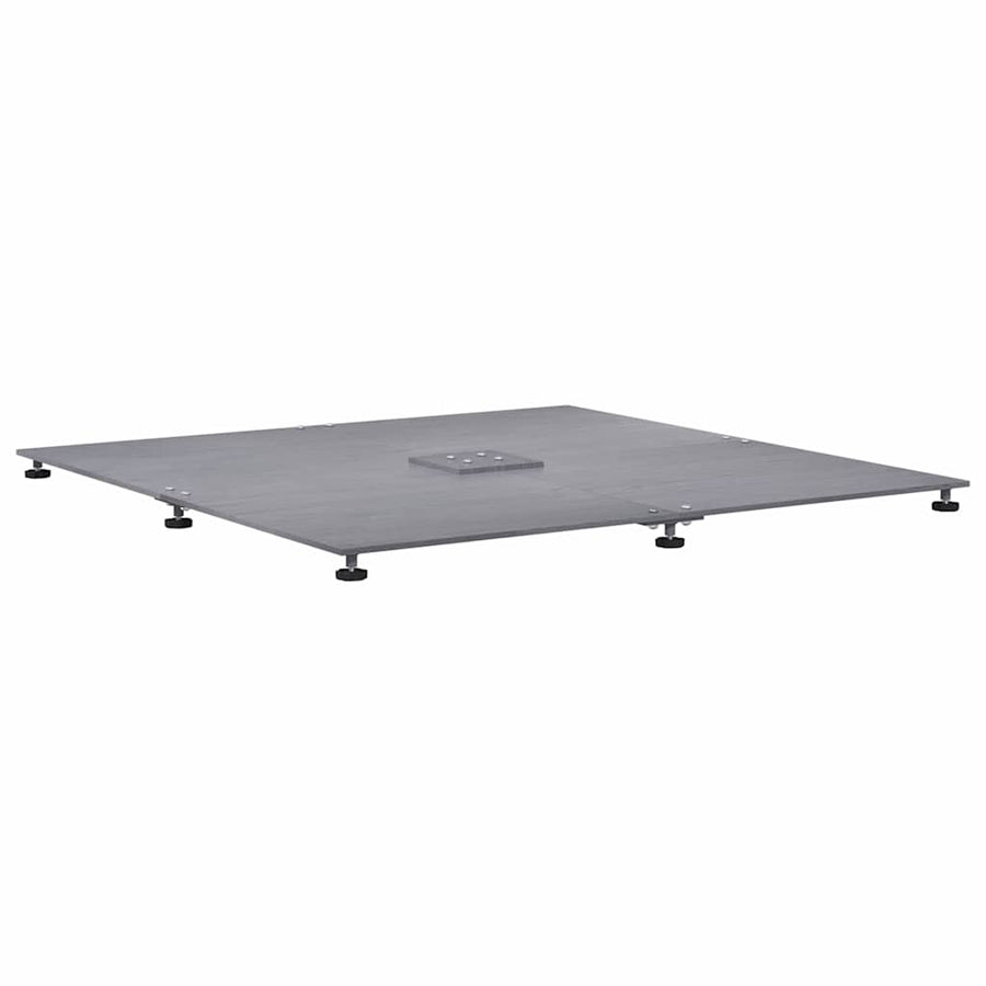 Parasolvoet Donkergrijze houtlook 100 x 100 x 4 cm Staal