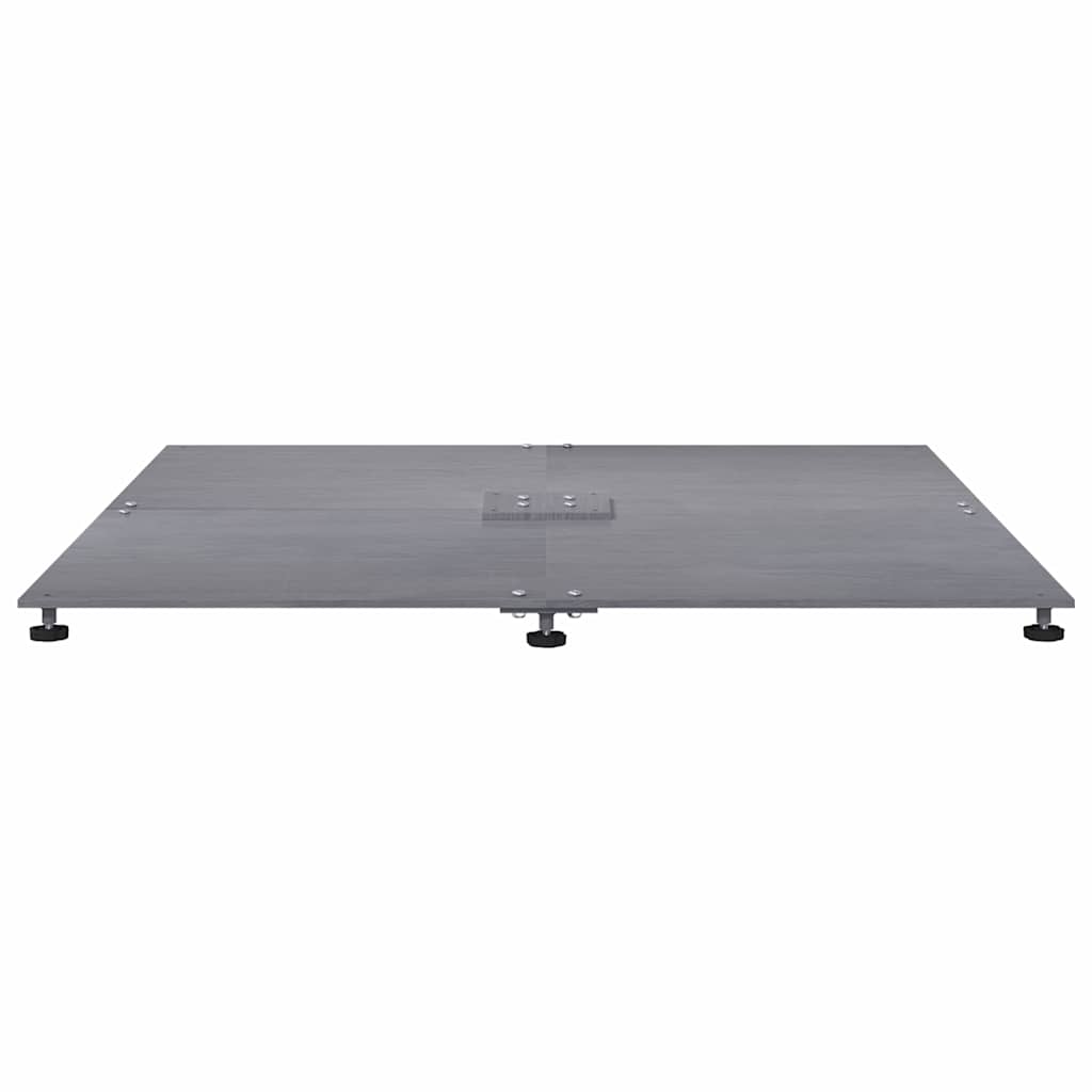 Parasolvoet Donkergrijze houtlook 100 x 100 x 4 cm Staal