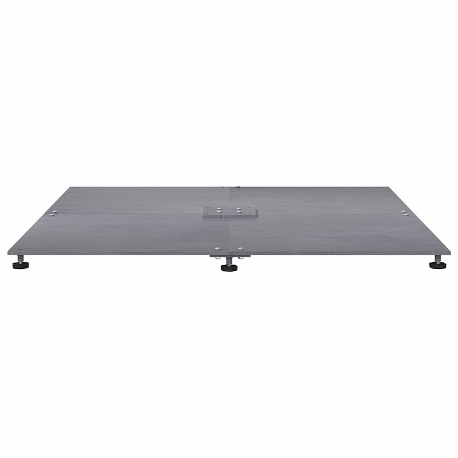 Parasolvoet Donkergrijze houtlook 100 x 100 x 4 cm Staal
