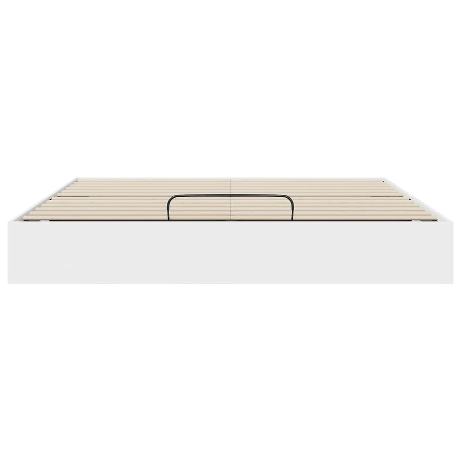 Ottoman Bedframe met opslag Wit 193 x 120 x 25 cm Spaanplaat