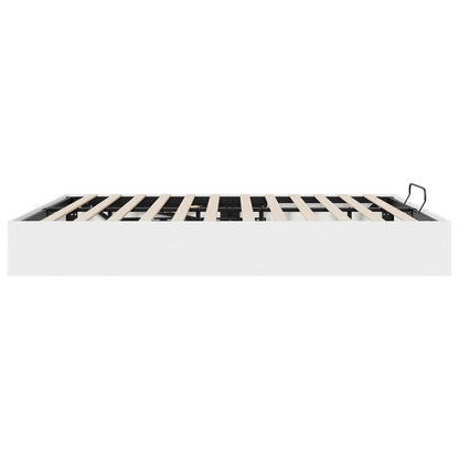 Ottoman Bedframe met opslag Wit 193 x 120 x 25 cm Spaanplaat