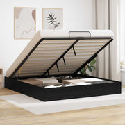 Bedframe 193x120x25 cm spaanplaat zwart eiken