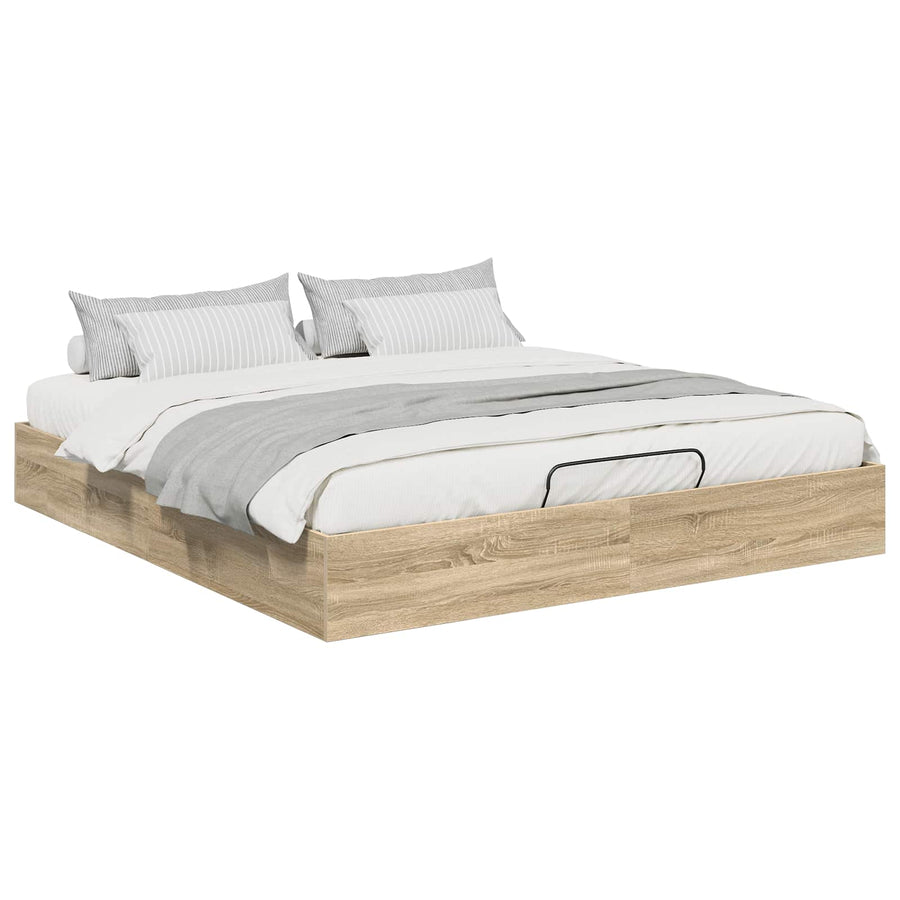 Ottoman Bedframe Sonoma Eiken 193 x 120 x 25 cm Spaanplaat