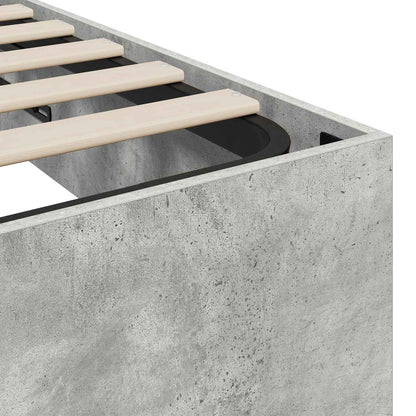 Ottoman Bedframe met opslag Beton 193 x 120 x 25 cm Spaanplaat