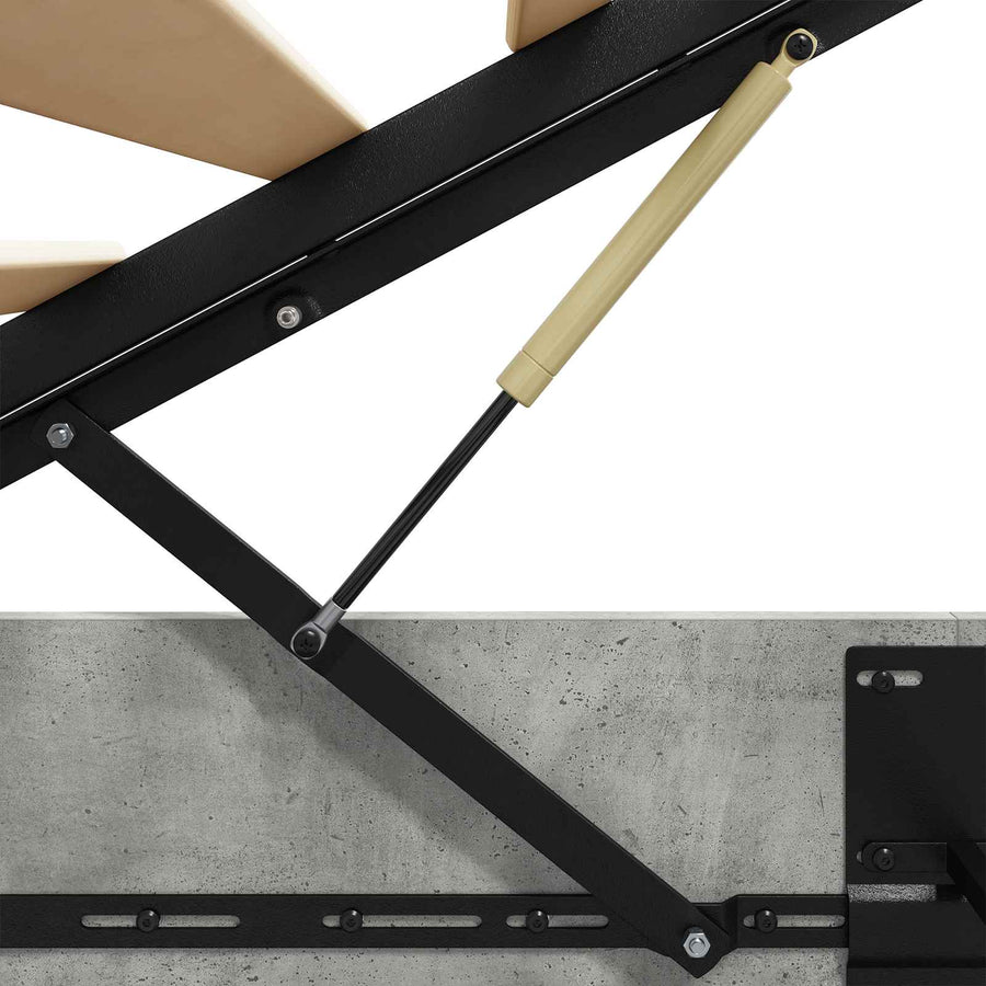 Ottoman Bedframe met opslag Beton 193 x 120 x 25 cm Spaanplaat