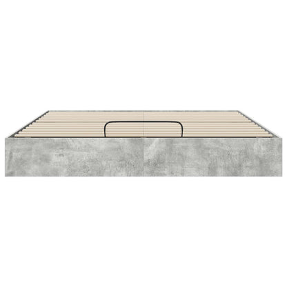 Ottoman Bedframe met opslag Beton 193 x 120 x 25 cm Spaanplaat