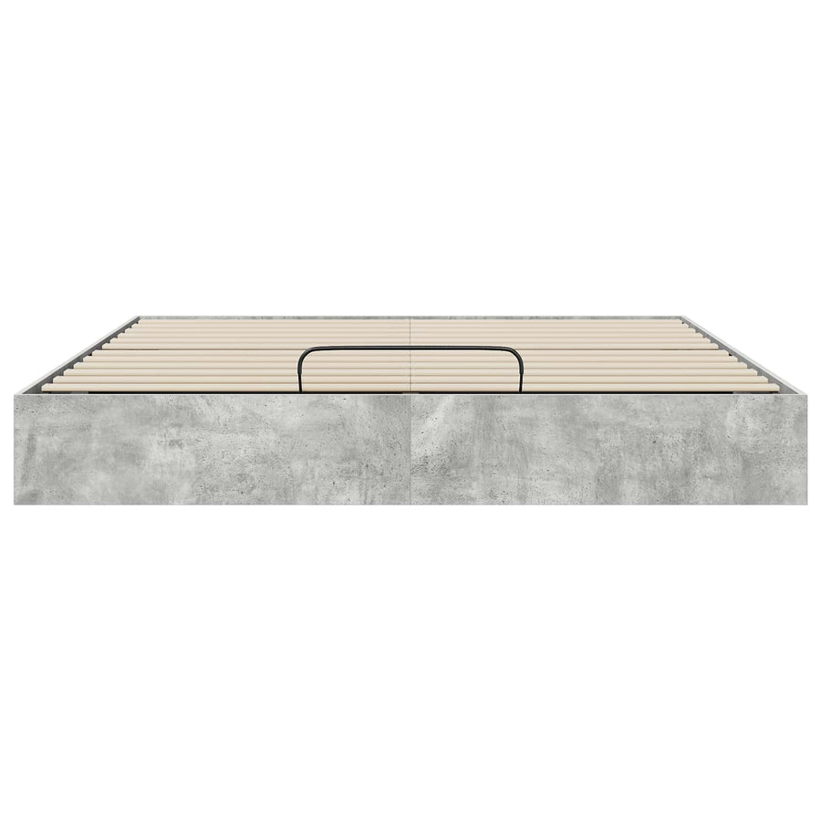 Ottoman Bedframe met opslag Beton 193 x 120 x 25 cm Spaanplaat