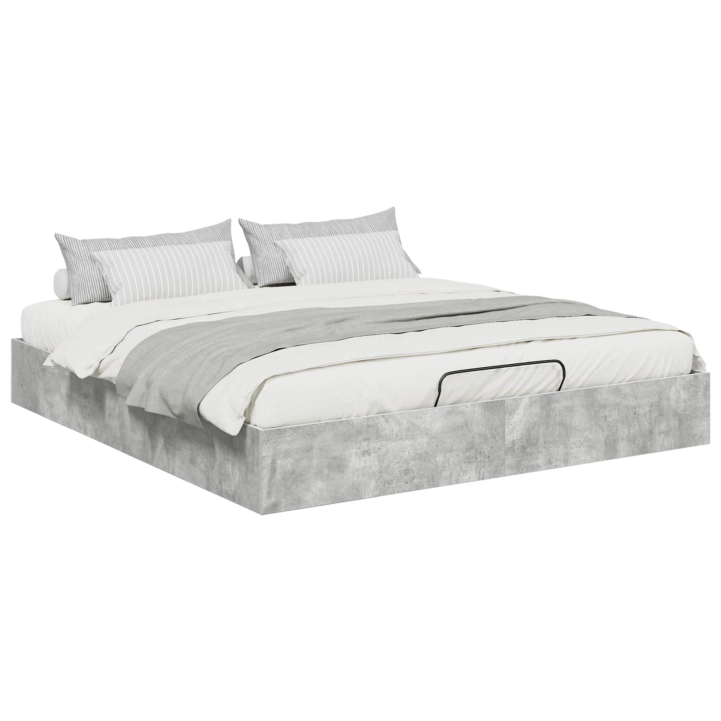 Ottoman Bedframe met opslag Beton 193 x 120 x 25 cm Spaanplaat