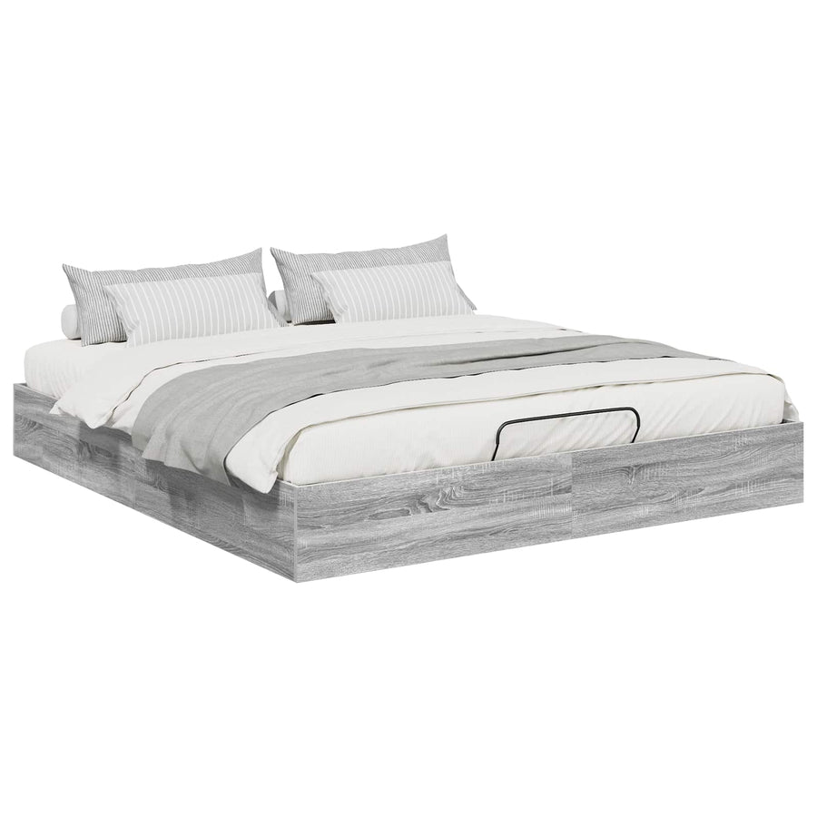 Ottoman Bedframe Grijs Sonoma 193 x 120 x 25 cm Spaanplaat