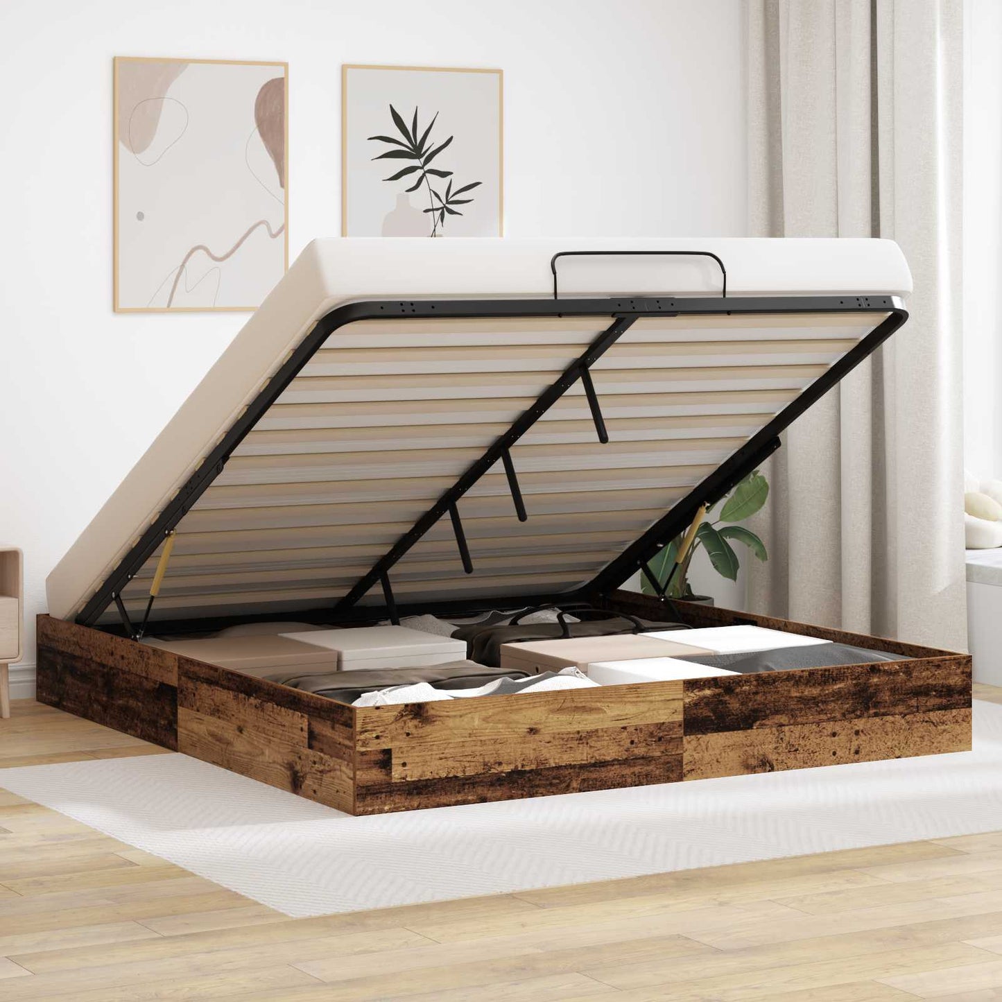 Ottoman Bedframe Oudhout 193 x 120 x 25 cm Spaanplaat
