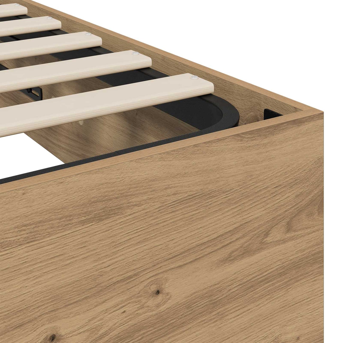 Ottoman Bedframe Ambachtelijk eiken 193 x 120 x 25 cm