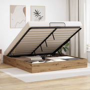 Ottoman bedframe 203x180x25 cm spaanplaat ambachtelijk eiken