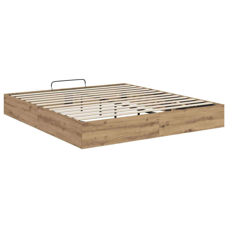 Ottoman Bedframe Ambachtelijk eiken 193 x 120 x 25 cm