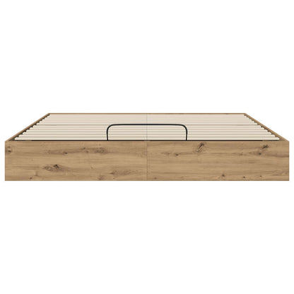 Ottoman Bedframe Ambachtelijk eiken 193 x 120 x 25 cm