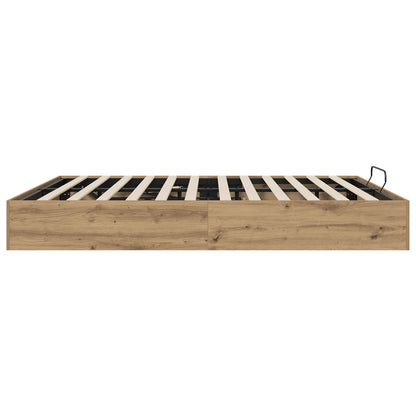 Ottoman Bedframe Ambachtelijk eiken 193 x 120 x 25 cm