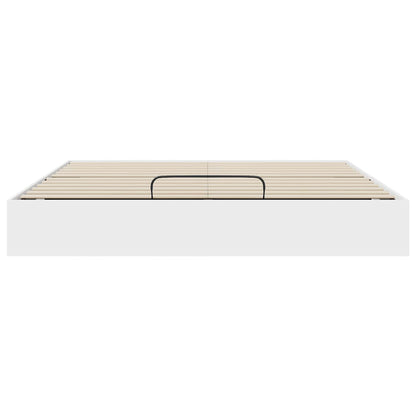 Ottoman Bedframe met opslag Wit 193 x 120 x 25 cm Spaanplaat