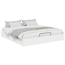 Ottoman Bedframe met opslag Wit 193 x 120 x 25 cm Spaanplaat