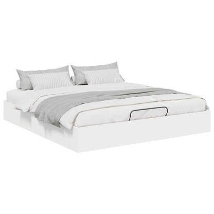 Ottoman Bedframe met opslag Wit 193 x 120 x 25 cm Spaanplaat