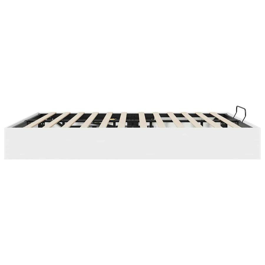 Ottoman Bedframe met opslag Wit 193 x 120 x 25 cm Spaanplaat