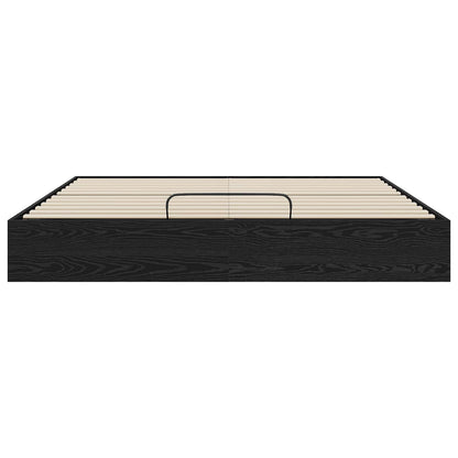 Ottoman Bedframe Zwart Eiken 193 x 120 x 25 cm Spaanplaat
