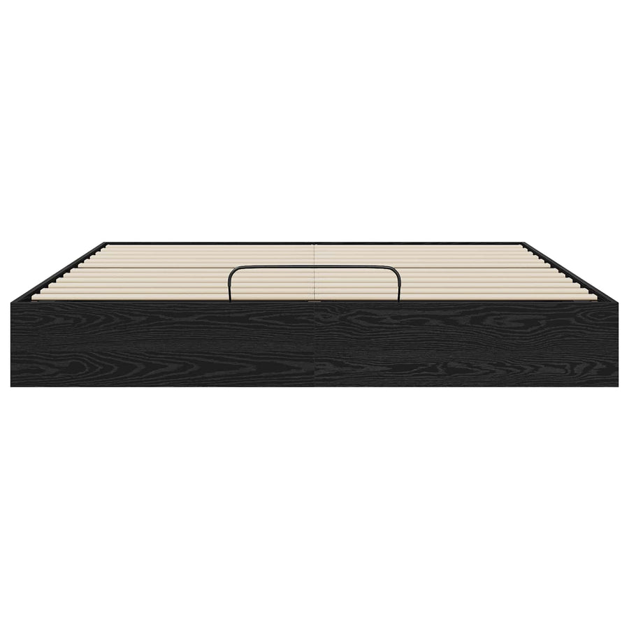 Ottoman Bedframe Zwart Eiken 193 x 120 x 25 cm Spaanplaat