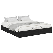 Ottoman Bedframe Zwart Eiken 193 x 120 x 25 cm Spaanplaat