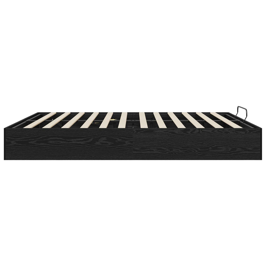 Ottoman Bedframe Zwart Eiken 193 x 120 x 25 cm Spaanplaat