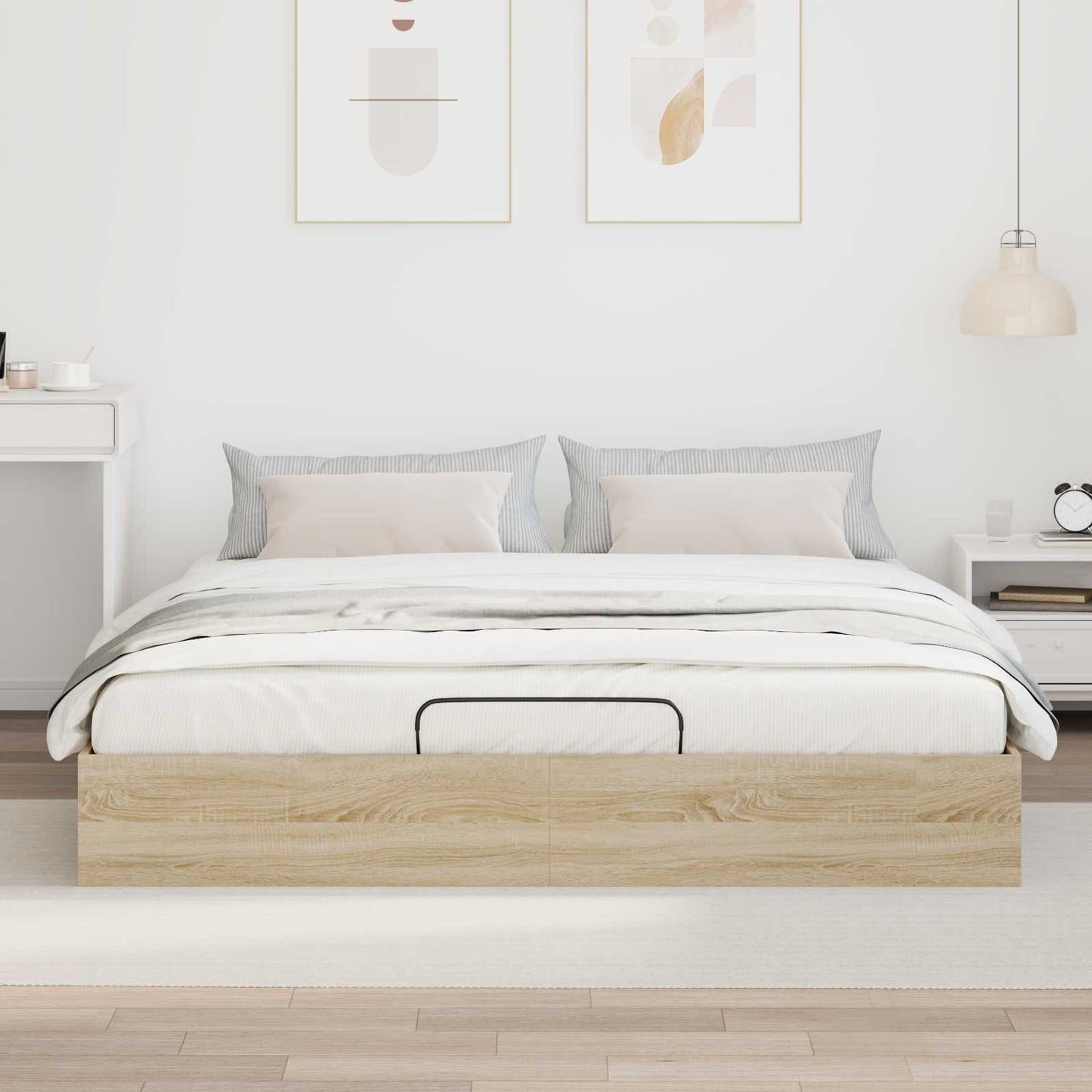 Ottoman Bedframe Sonoma Eiken 193 x 120 x 25 cm Spaanplaat