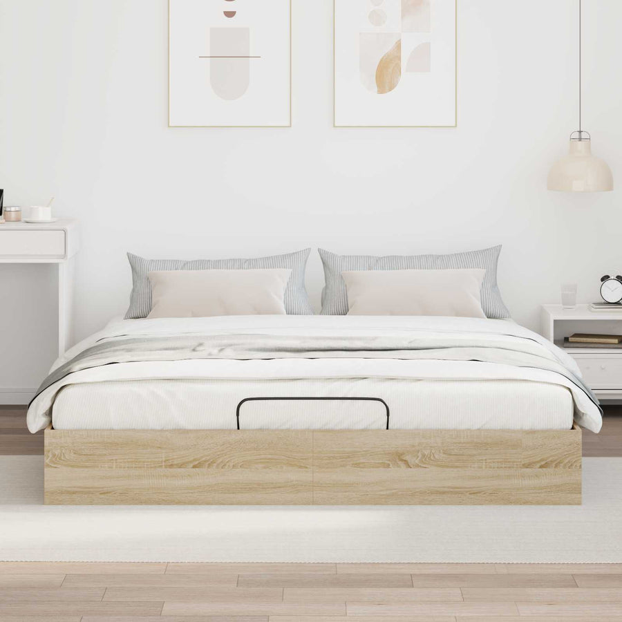 Ottoman Bedframe Sonoma Eiken 193 x 120 x 25 cm Spaanplaat