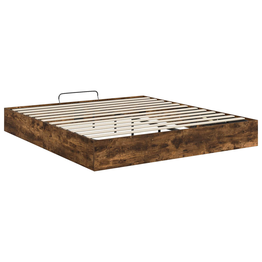 Ottoman Bedframe Gerookt eiken 193 x 120 x 25 cm Spaanplaat