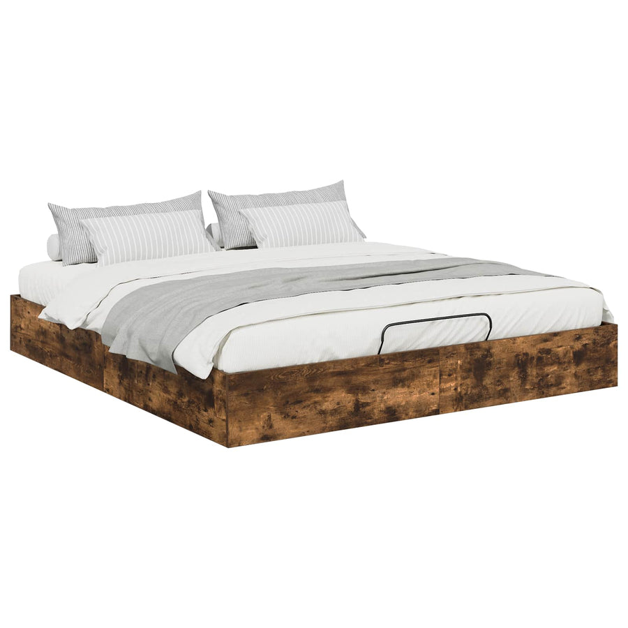 Ottoman Bedframe Gerookt eiken 193 x 120 x 25 cm Spaanplaat