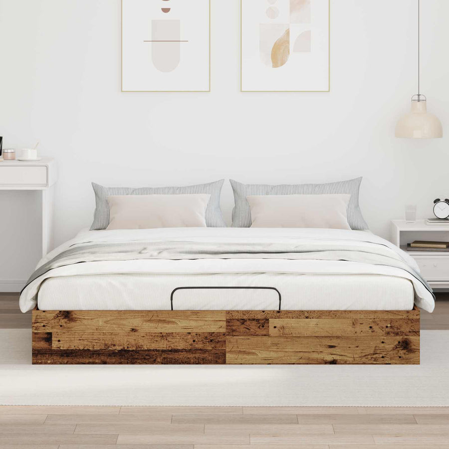 Ottoman Bedframe Oudhout 193 x 120 x 25 cm Bewerkt hout