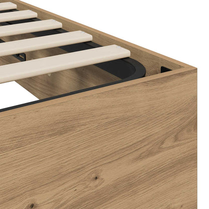 Ottoman Bedframe Ambachtelijk eiken 193 x 120 x 25 cm