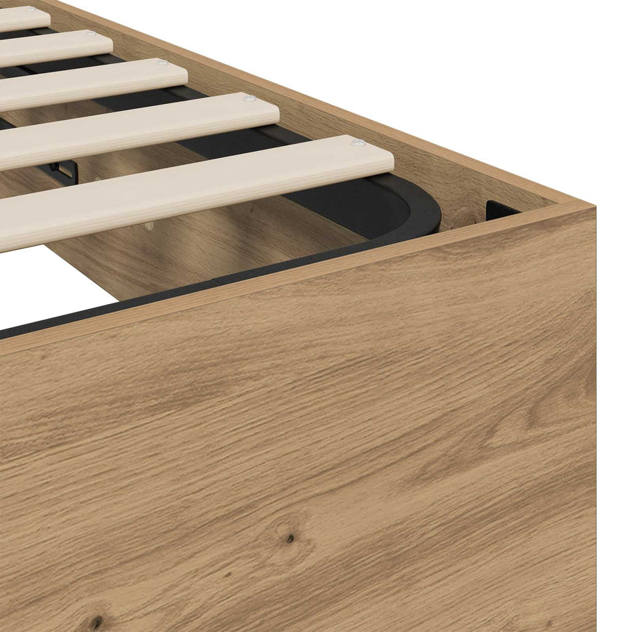 Ottoman Bedframe Ambachtelijk eiken 193 x 120 x 25 cm