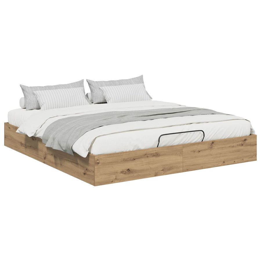 Ottoman Bedframe Ambachtelijk eiken 193 x 120 x 25 cm