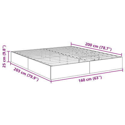 Ottoman Bedframe Ambachtelijk eiken 193 x 120 x 25 cm