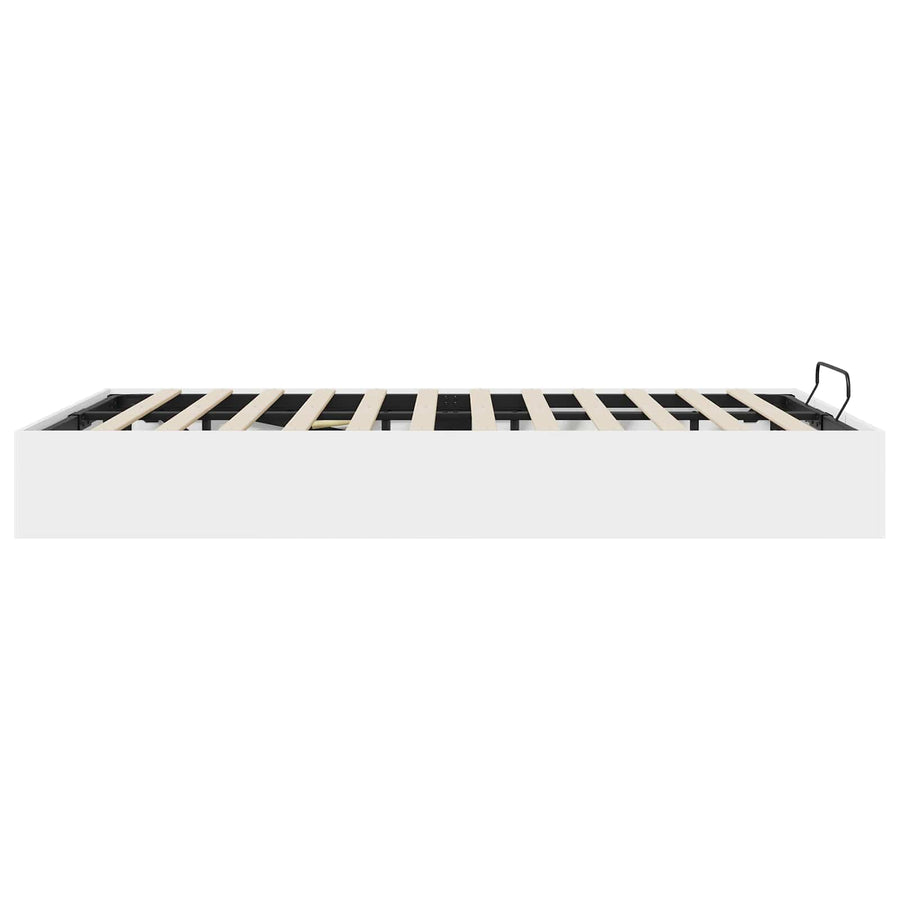 Ottoman Bedframe met opslag Wit 193 x 120 x 25 cm Spaanplaat
