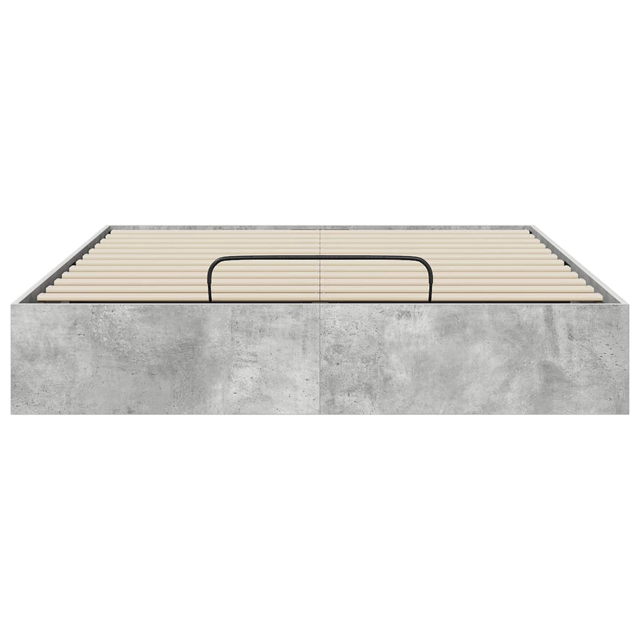 Ottoman Bedframe met opslag Beton 193 x 120 x 25 cm Spaanplaat