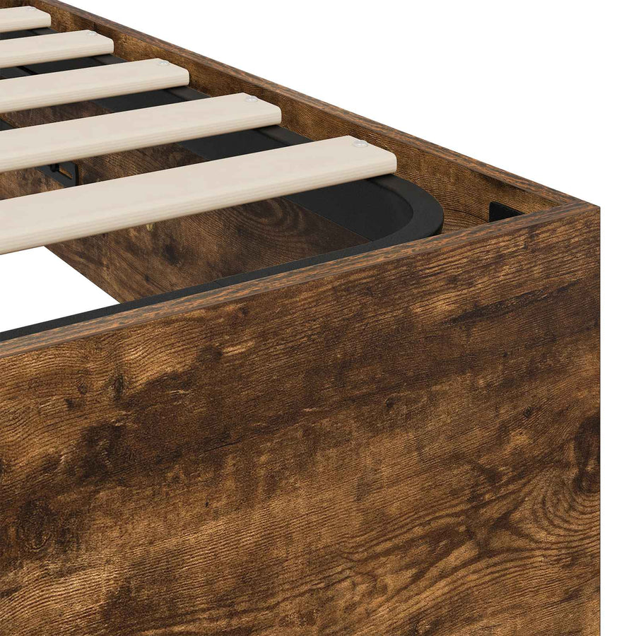 Ottoman Bedframe Gerookt eiken 193 x 120 x 25 cm Spaanplaat