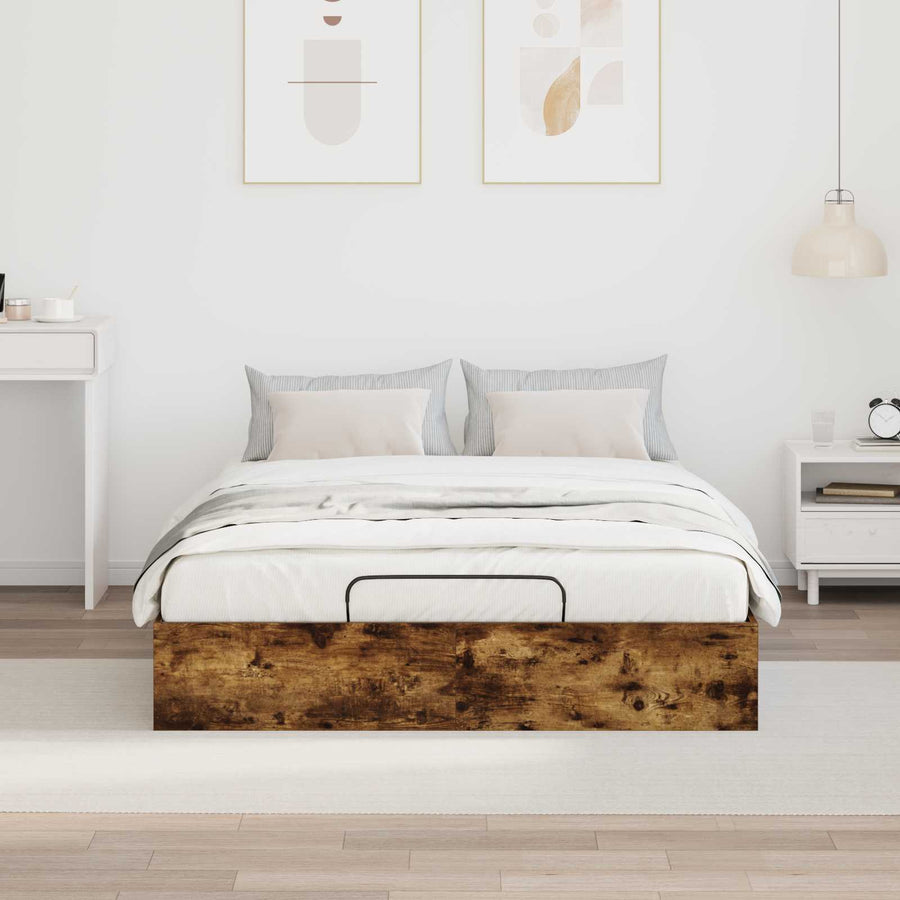 Ottoman Bedframe Gerookt eiken 193 x 120 x 25 cm Spaanplaat