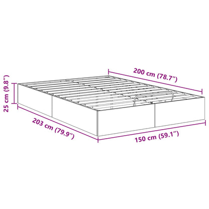 Ottoman Bedframe Gerookt eiken 193 x 120 x 25 cm Spaanplaat