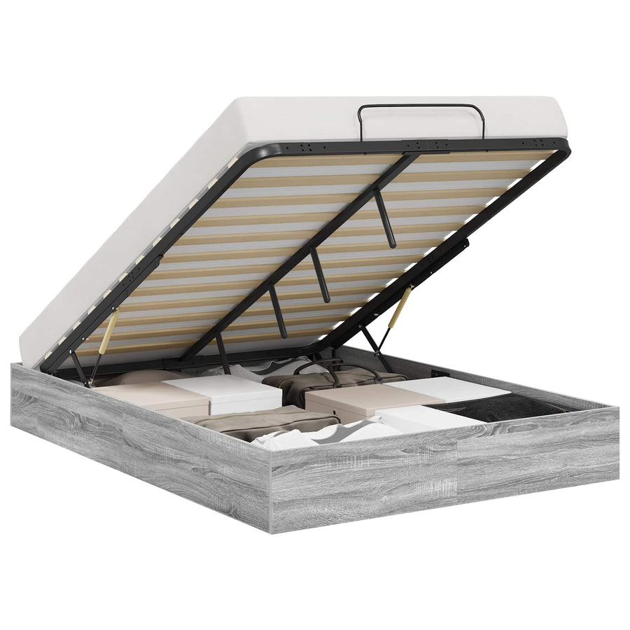 Ottoman Bedframe Grijs Sonoma 193 x 120 x 25 cm Spaanplaat