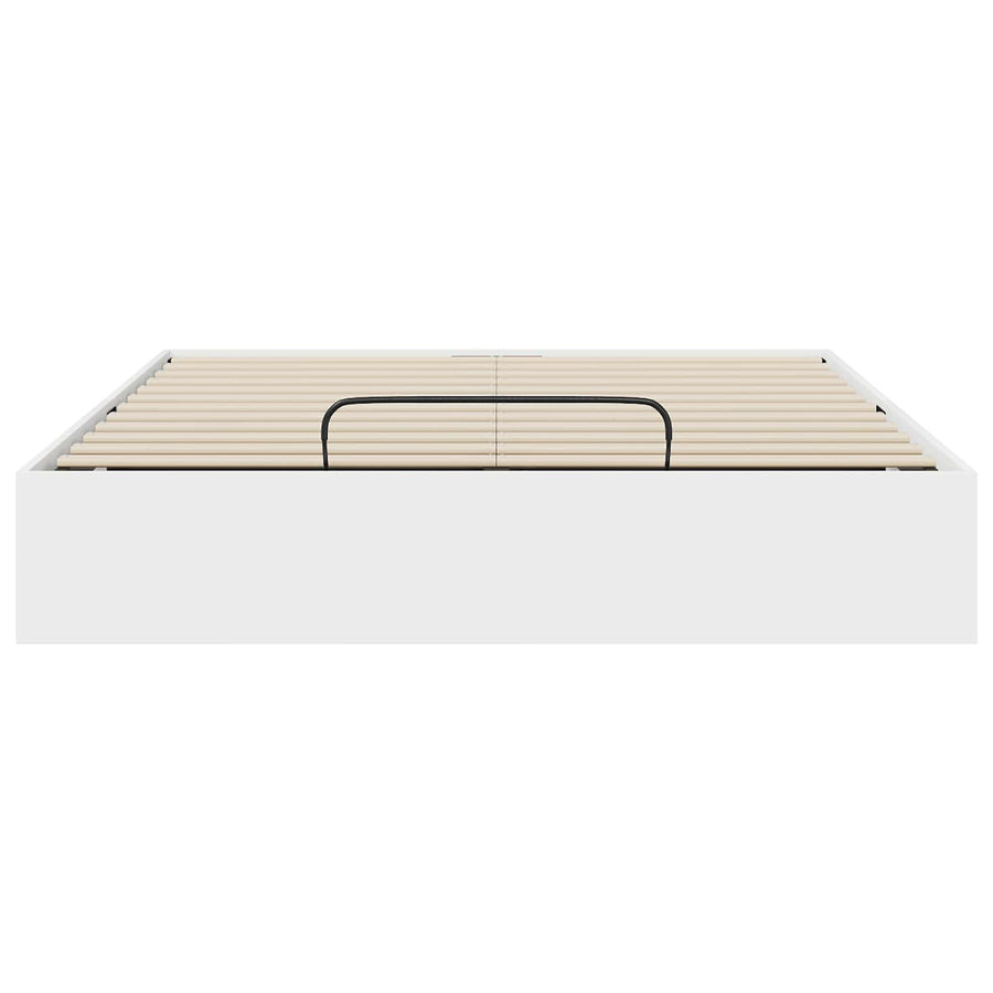 Ottoman Bedframe met opslag Wit 193 x 120 x 25 cm Spaanplaat