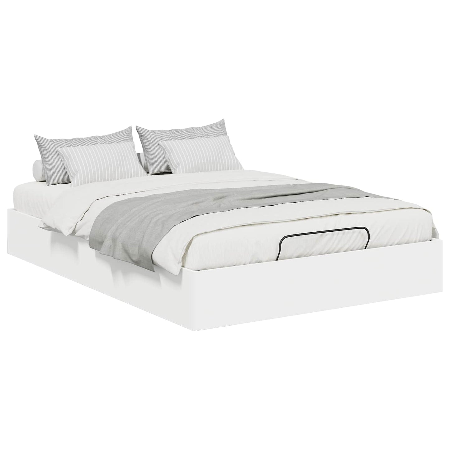Ottoman Bedframe met opslag Wit 193 x 120 x 25 cm Spaanplaat