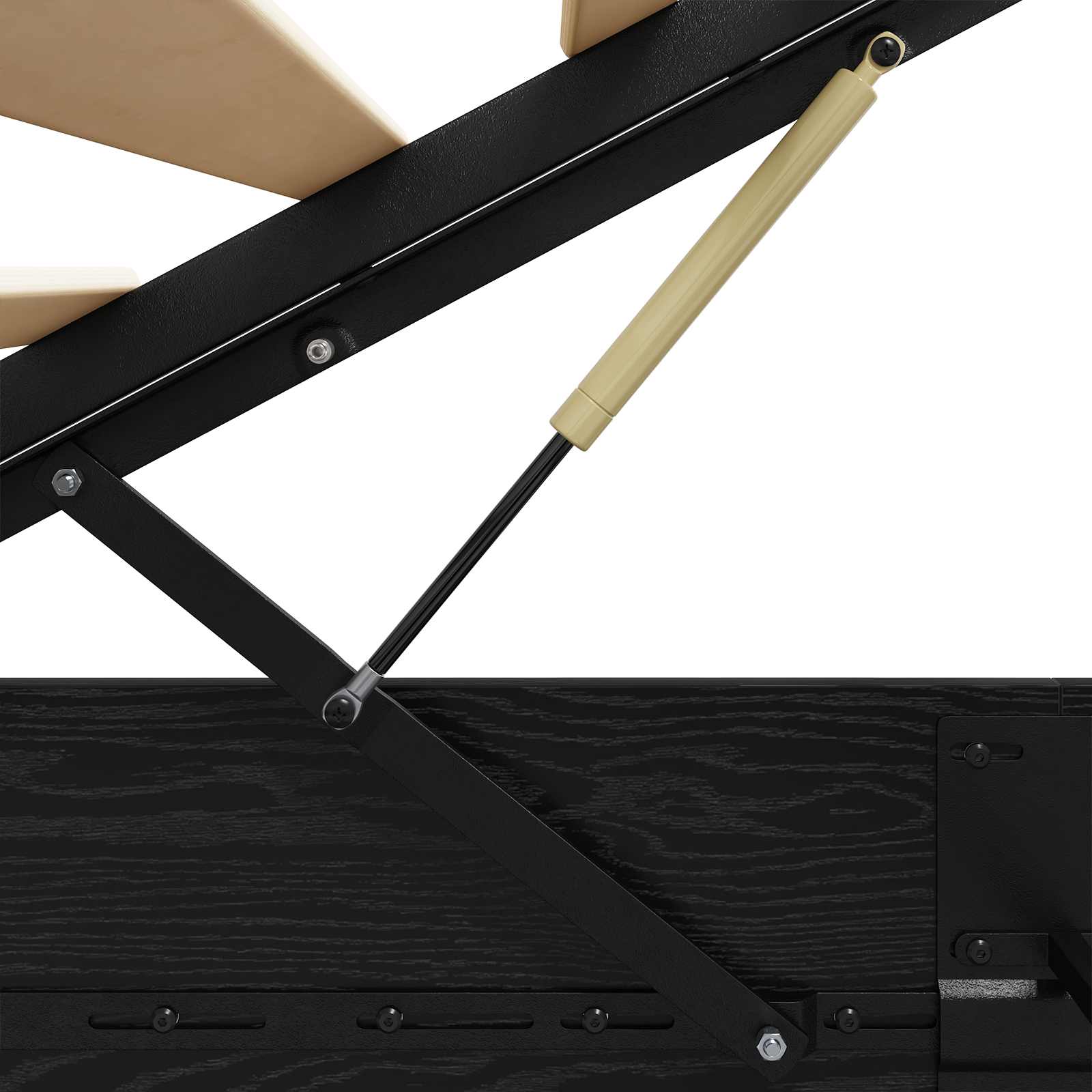 Ottoman Bedframe Zwart Eiken 193 x 120 x 25 cm Spaanplaat